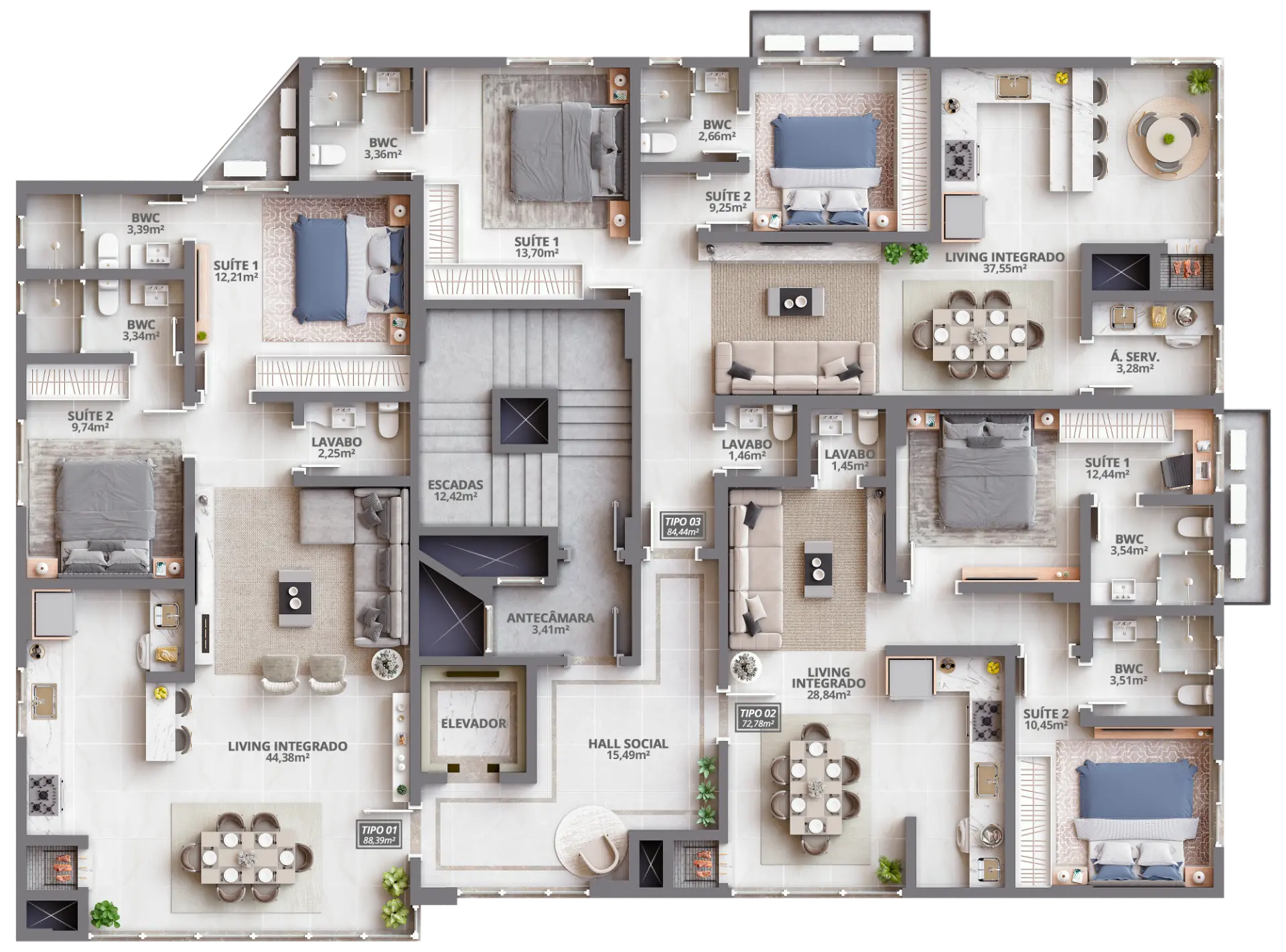Planta Pavimentos 4 e 5 1